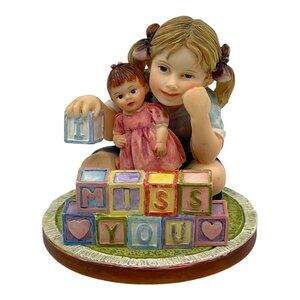 Vintage Demdaco Home Décor Expressions of Love "I Miss You" Girl Figurine